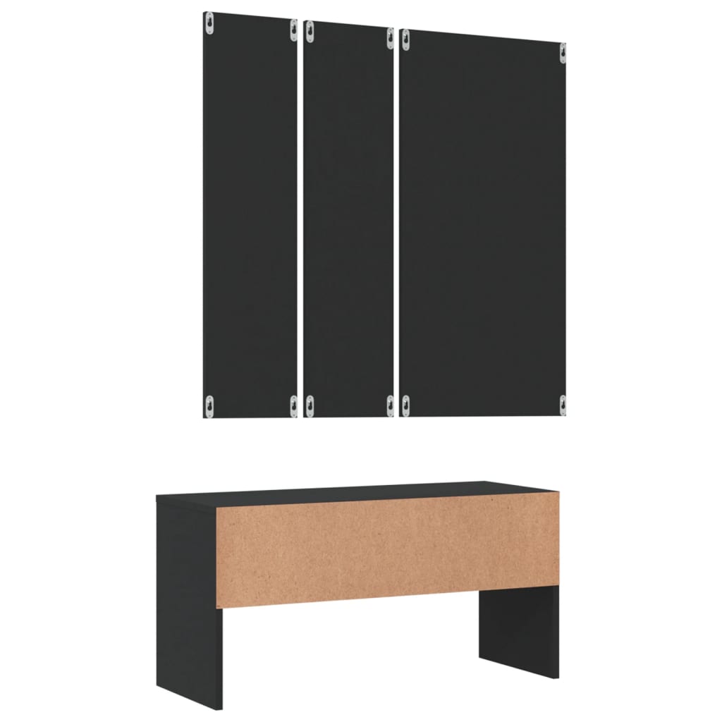 Garderobe set bewerkt hout zwart is nu te koop bij PeponiXL, paradijselijk wonen!