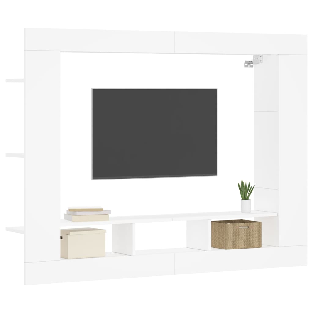 Tv-meubel 152x22x113 cm bewerkt hout wit is nu te koop bij PeponiXL, paradijselijk wonen!