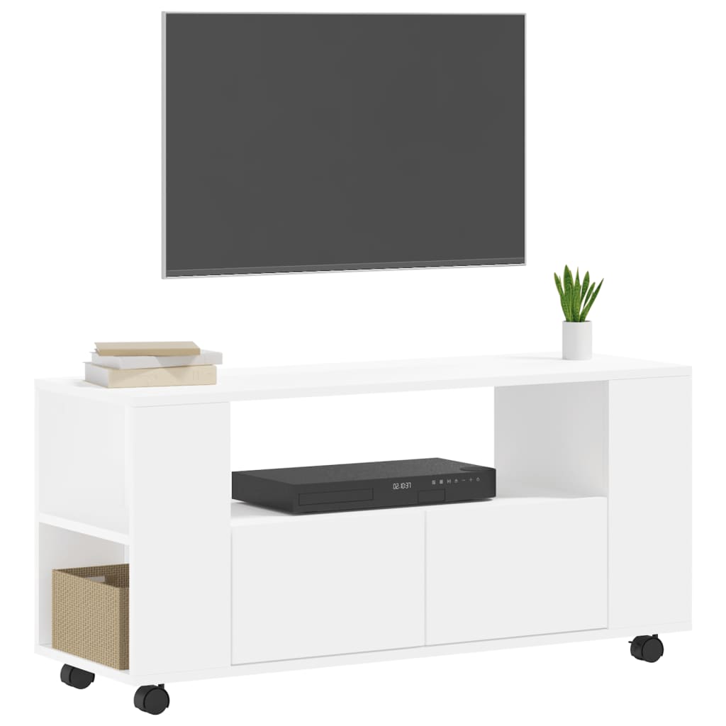 Tv-meubel 102x34,5x43 cm bewerkt hout wit is nu te koop bij PeponiXL, paradijselijk wonen!