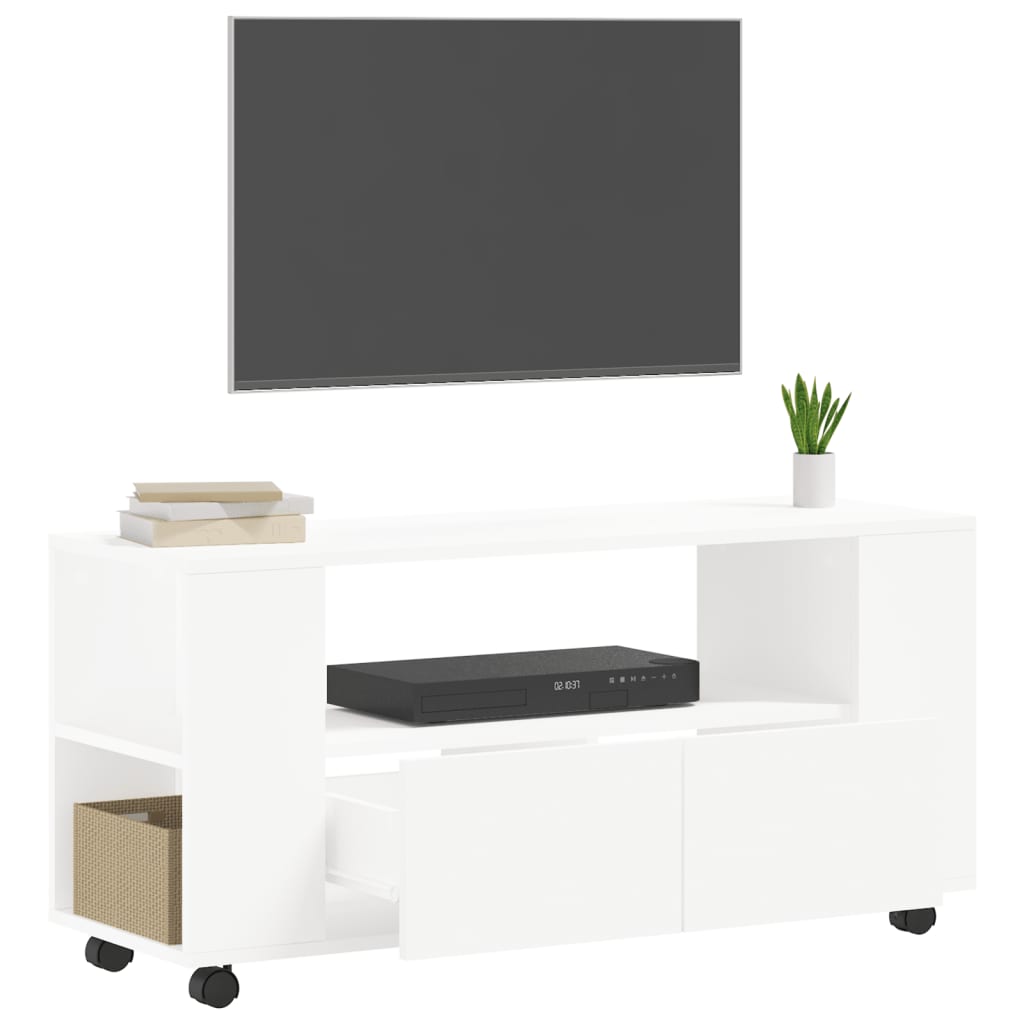 Tv-meubel 102x34,5x43 cm bewerkt hout wit is nu te koop bij PeponiXL, paradijselijk wonen!