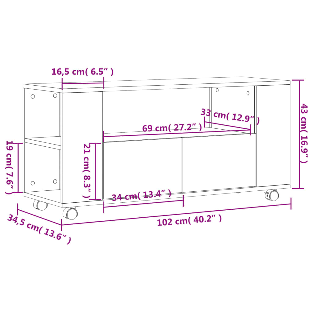 Tv-meubel 102x34,5x43 cm bewerkt hout wit is nu te koop bij PeponiXL, paradijselijk wonen!