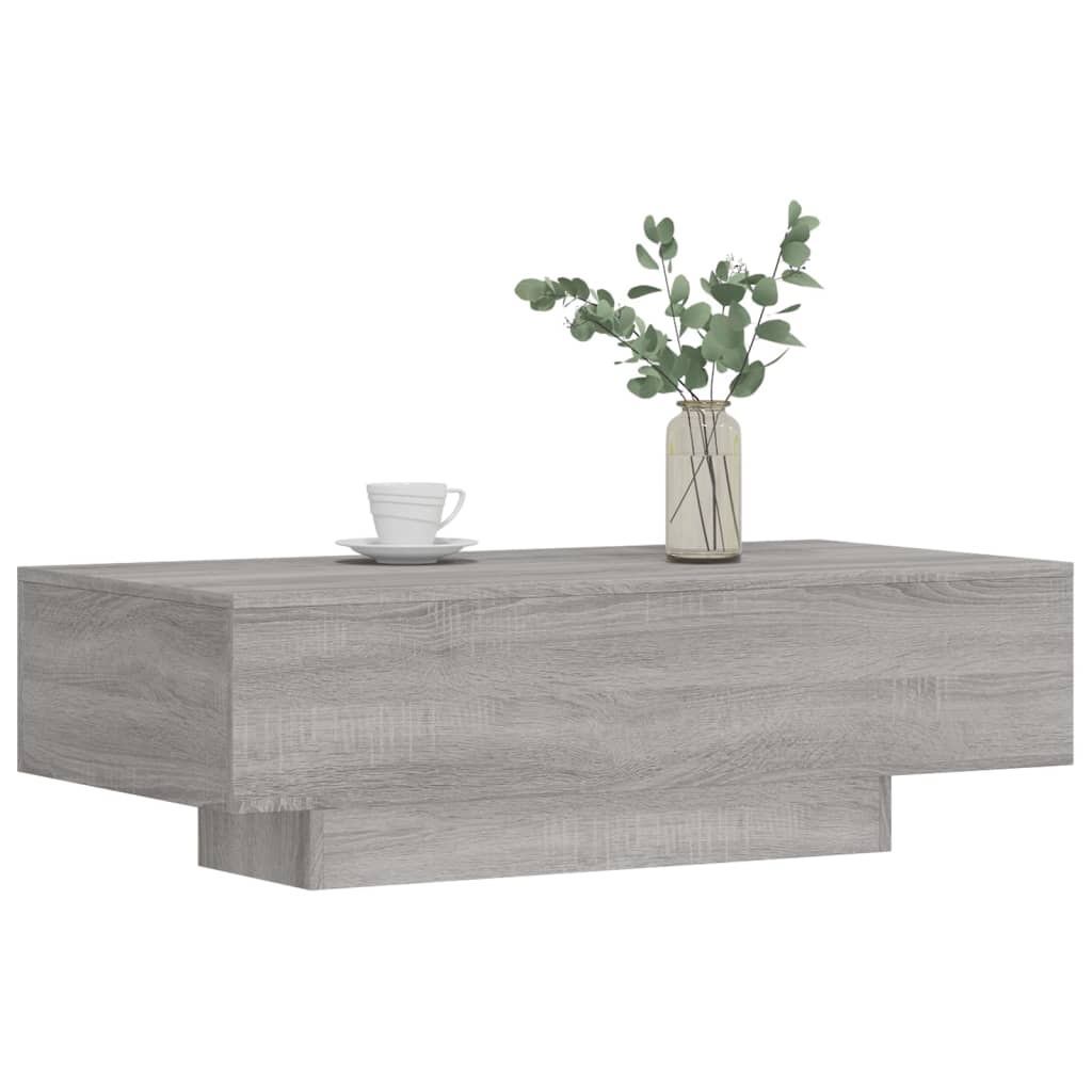 Salontafel 100x49,5x31 cm bewerkt hout grijs sonoma eikenkleur is nu te koop bij PeponiXL, paradijselijk wonen!