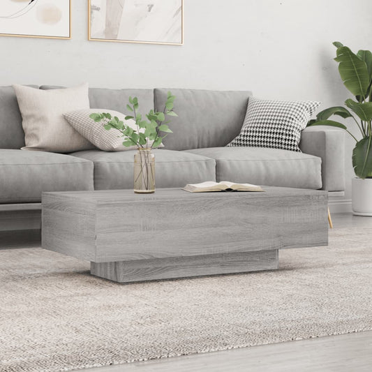 Salontafel 100x49,5x31 cm bewerkt hout grijs sonoma eikenkleur is nu te koop bij PeponiXL, paradijselijk wonen!