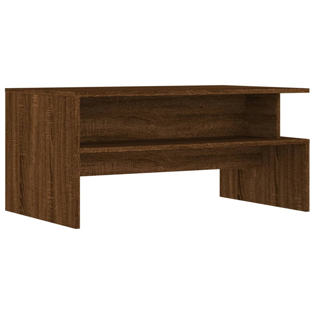 Salontafel 90x55x42,5 cm bewerkt hout bruin eikenkleur is nu te koop bij PeponiXL, paradijselijk wonen!