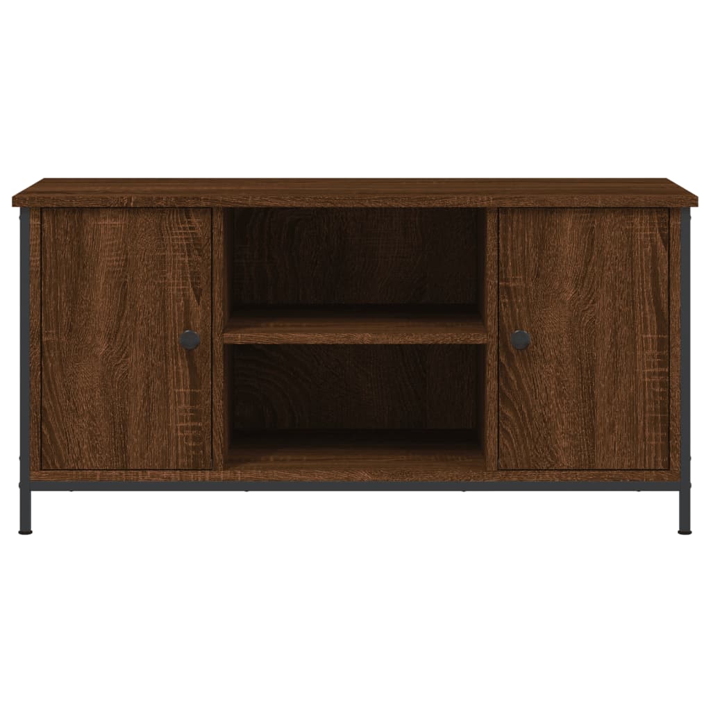 Tv-meubel 100x40x50 cm bewerkt hout bruin eikenkleur is nu te koop bij PeponiXL, paradijselijk wonen!