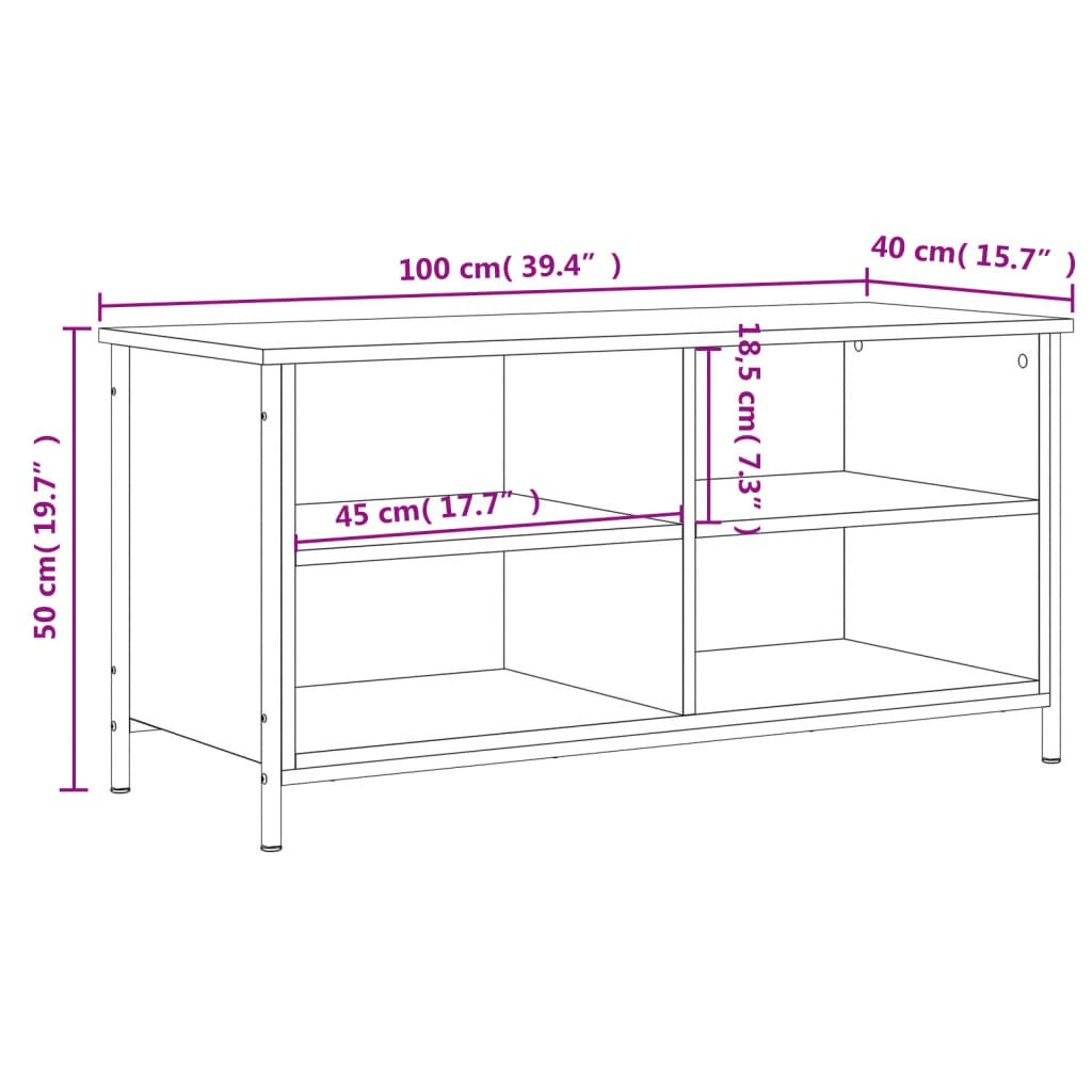 Tv-meubel 100x40x50 cm bewerkt hout zwart is nu te koop bij PeponiXL, paradijselijk wonen!