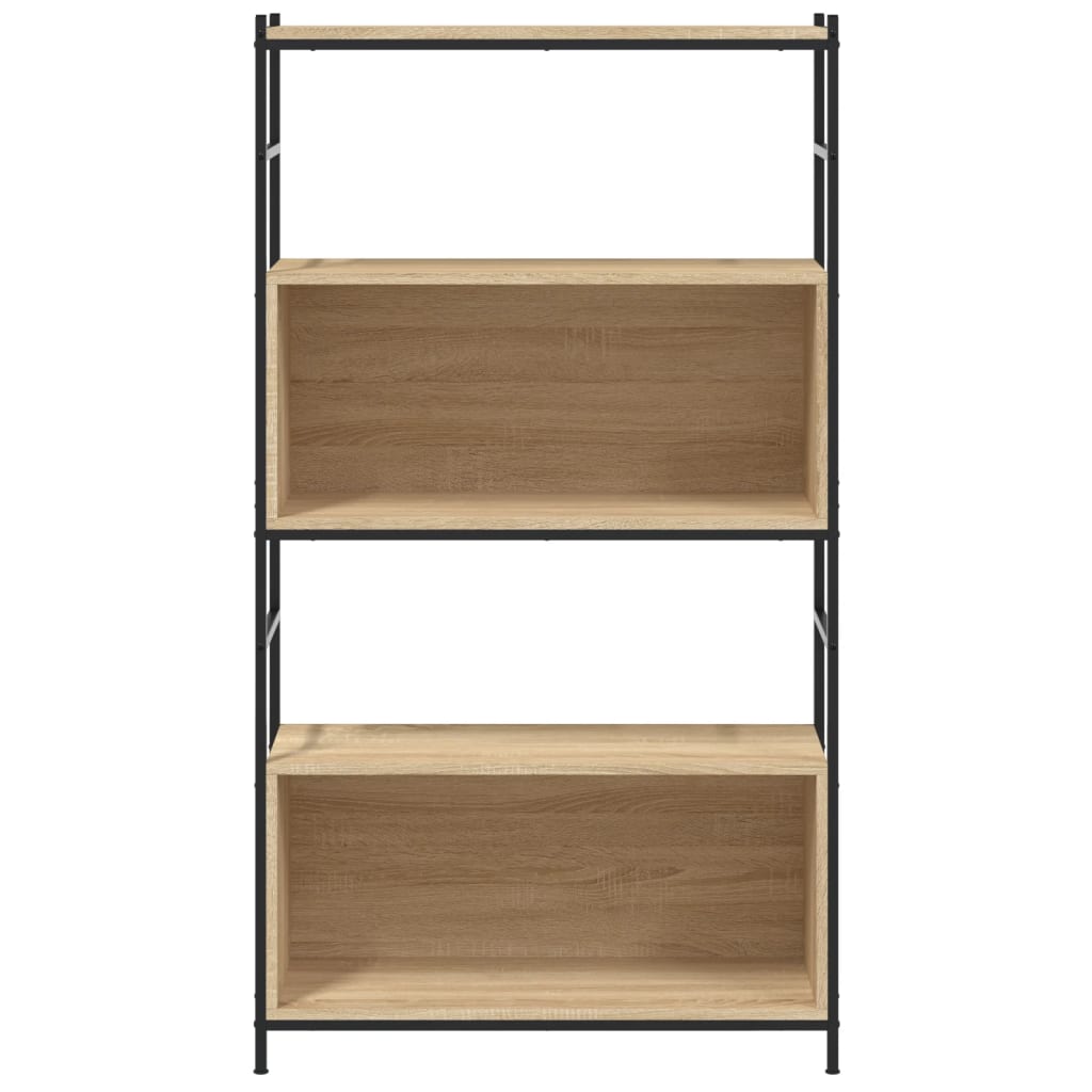 Boekenrek 80x30x145,5 cm bewerkt hout en ijzer sonoma eiken is nu te koop bij PeponiXL, paradijselijk wonen!