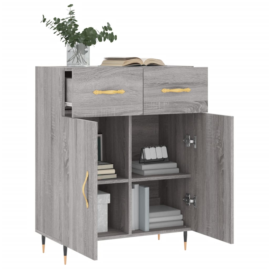 Dressoir 69,5x34x90 cm bewerkt hout grijs sonoma eikenkleurig is nu te koop bij PeponiXL, paradijselijk wonen!