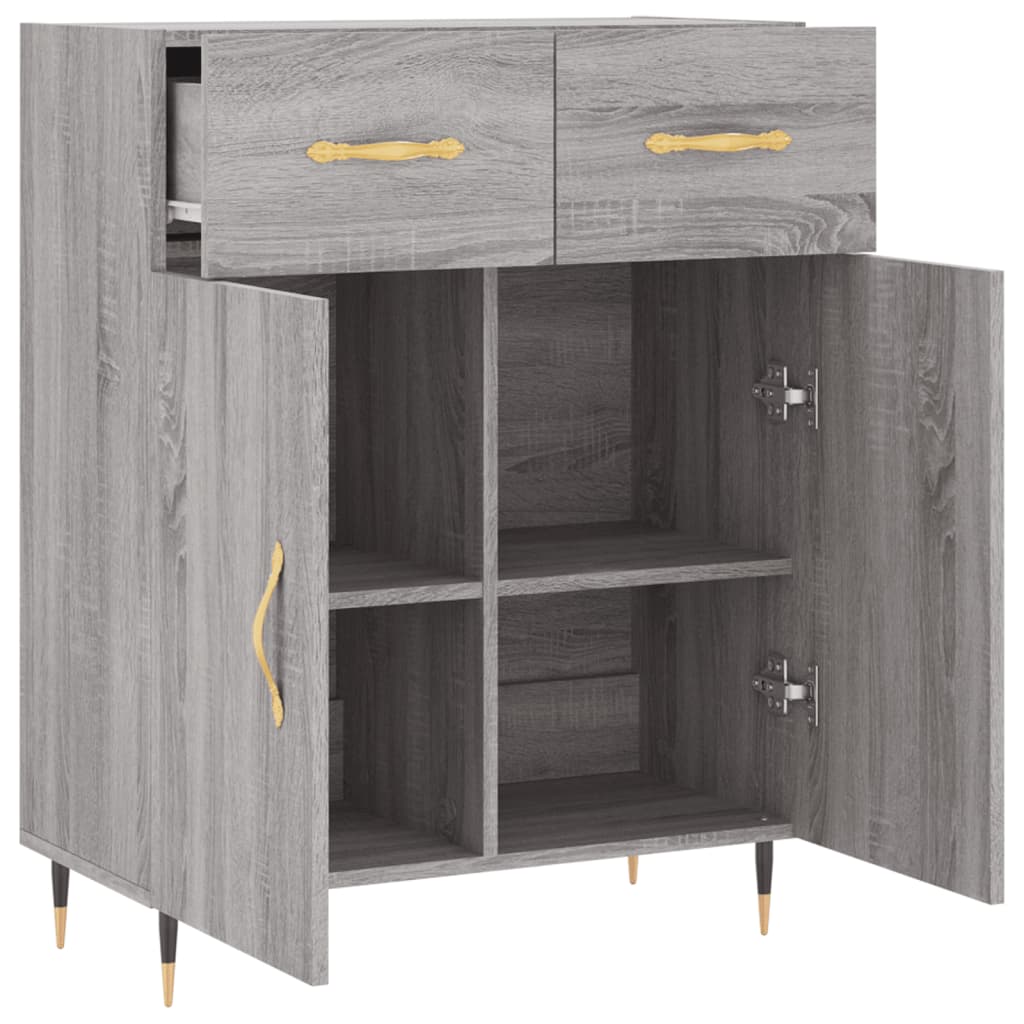 Dressoir 69,5x34x90 cm bewerkt hout grijs sonoma eikenkleurig is nu te koop bij PeponiXL, paradijselijk wonen!