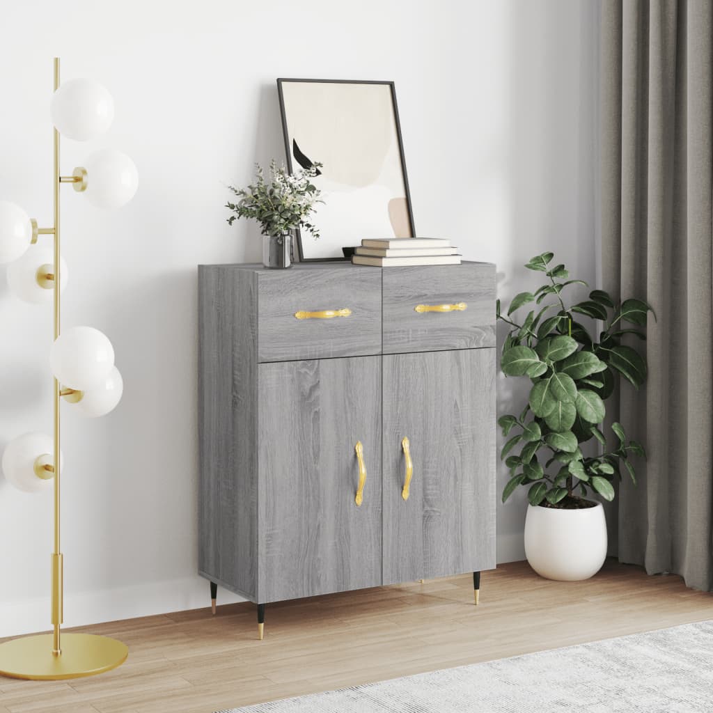 Dressoir 69,5x34x90 cm bewerkt hout grijs sonoma eikenkleurig is nu te koop bij PeponiXL, paradijselijk wonen!