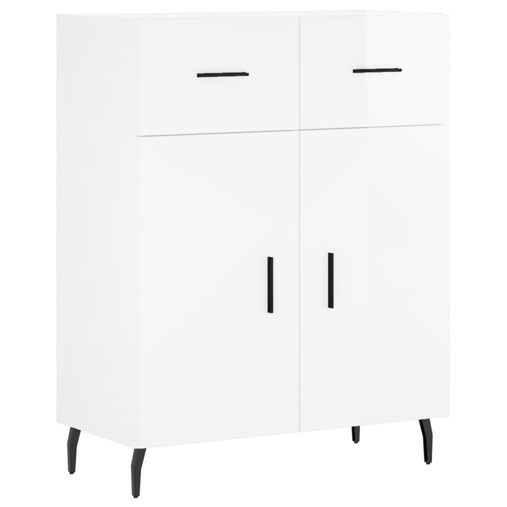Dressoir 69,5x34x90 cm bewerkt hout hoogglans wit is nu te koop bij PeponiXL, paradijselijk wonen!