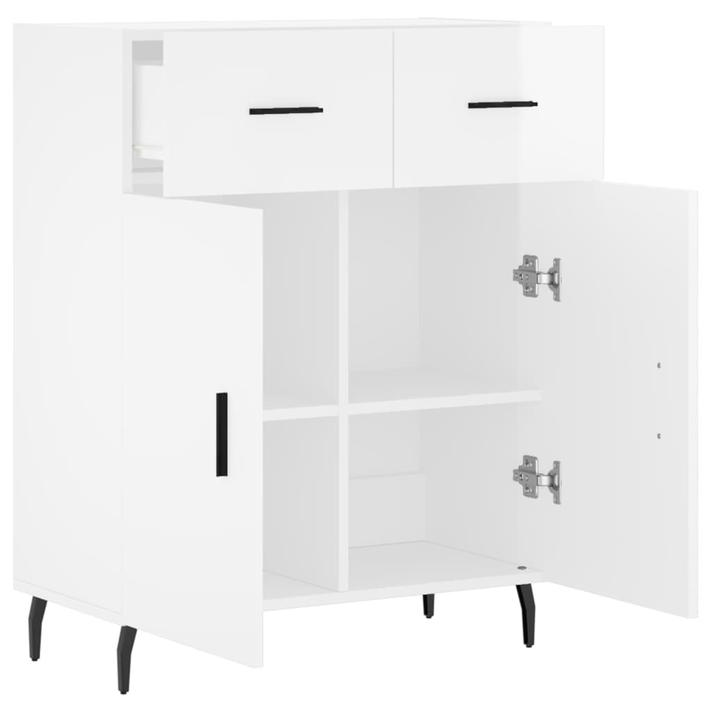 Dressoir 69,5x34x90 cm bewerkt hout hoogglans wit is nu te koop bij PeponiXL, paradijselijk wonen!