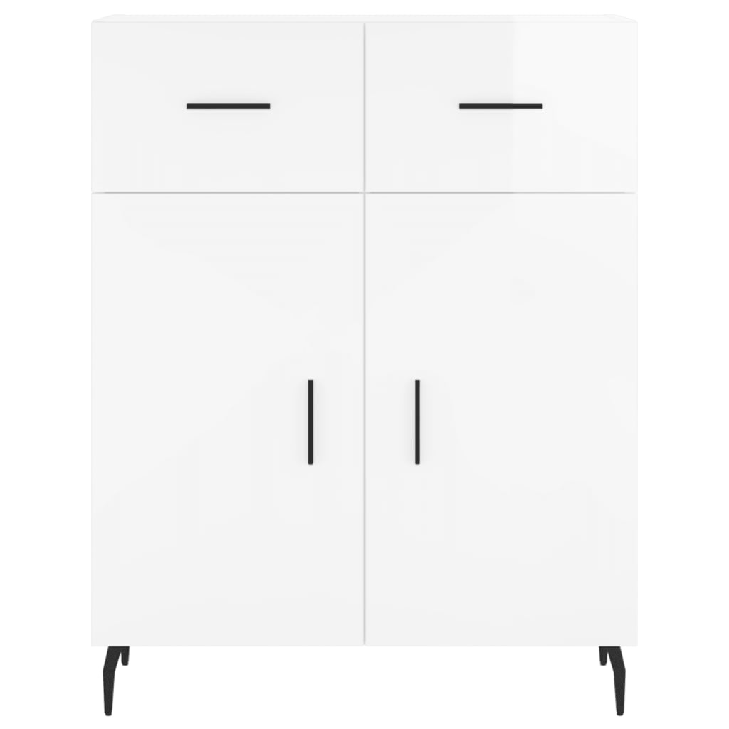 Dressoir 69,5x34x90 cm bewerkt hout hoogglans wit is nu te koop bij PeponiXL, paradijselijk wonen!