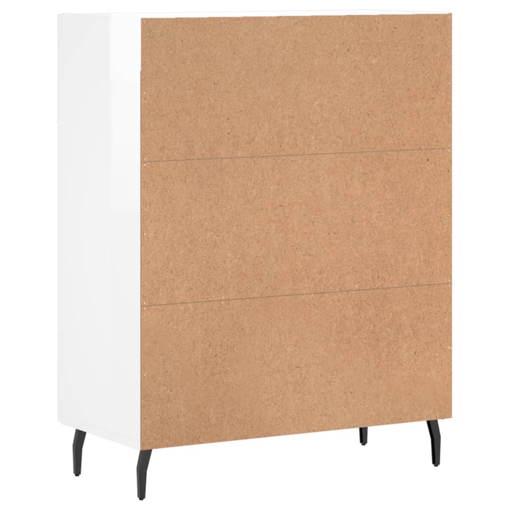 Dressoir 69,5x34x90 cm bewerkt hout hoogglans wit is nu te koop bij PeponiXL, paradijselijk wonen!