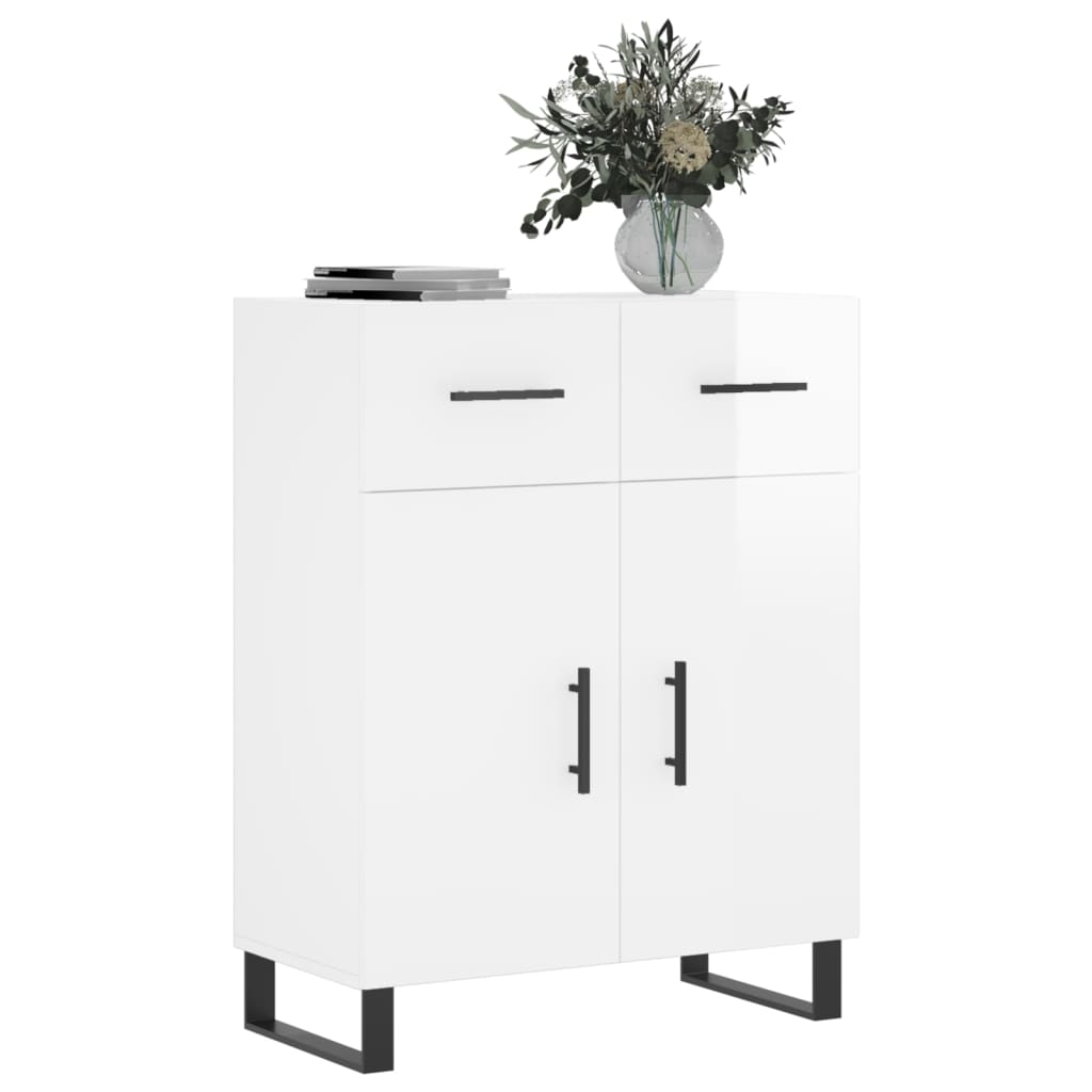 Dressoir 69,5x34x90 cm bewerkt hout hoogglans wit is nu te koop bij PeponiXL, paradijselijk wonen!
