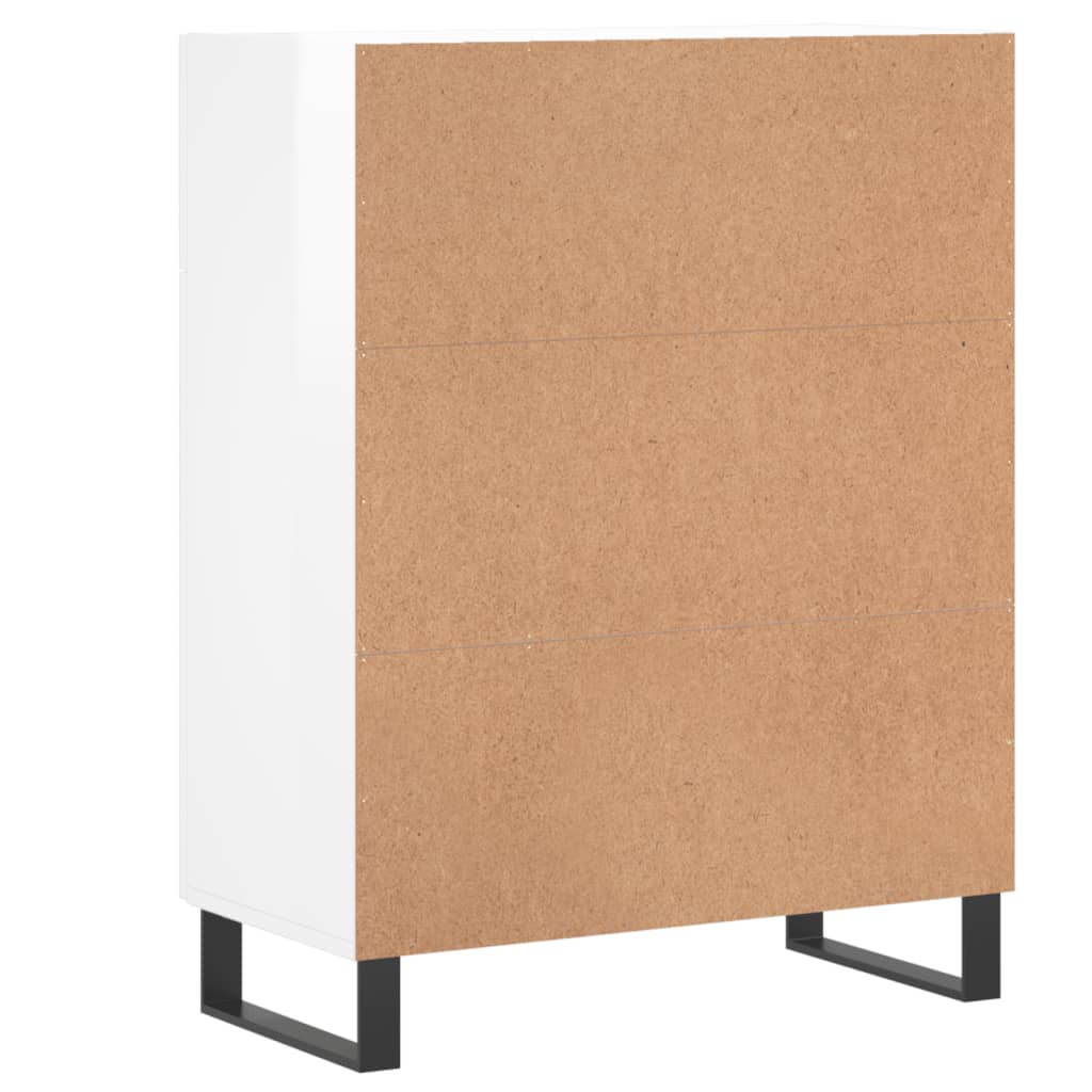 Dressoir 69,5x34x90 cm bewerkt hout hoogglans wit is nu te koop bij PeponiXL, paradijselijk wonen!