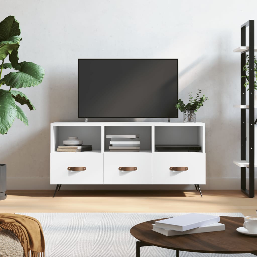 Tv-meubel 102x36x50 cm bewerkt hout wit is nu te koop bij PeponiXL, paradijselijk wonen!