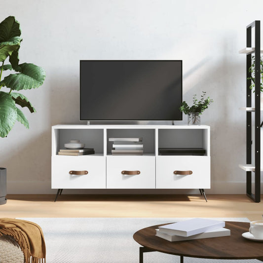 Tv-meubel 102x36x50 cm bewerkt hout wit is nu te koop bij PeponiXL, paradijselijk wonen!