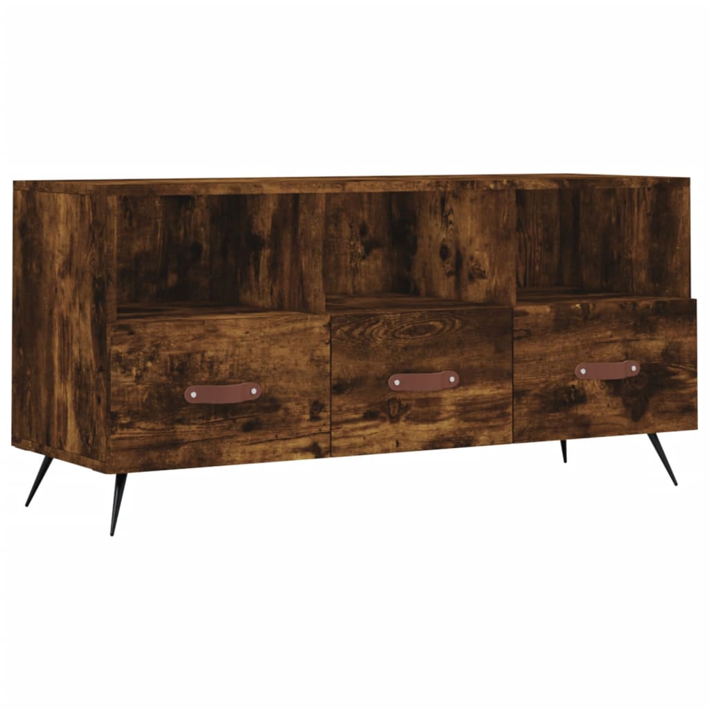 Tv-meubel 102x36x50 cm bewerkt hout gerookt eikenkleurig is nu te koop bij PeponiXL, paradijselijk wonen!