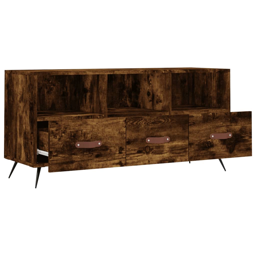 Tv-meubel 102x36x50 cm bewerkt hout gerookt eikenkleurig is nu te koop bij PeponiXL, paradijselijk wonen!
