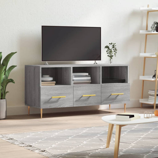 Tv-meubel 102x36x50 cm bewerkt hout grijs sonoma eikenkleurig is nu te koop bij PeponiXL, paradijselijk wonen!