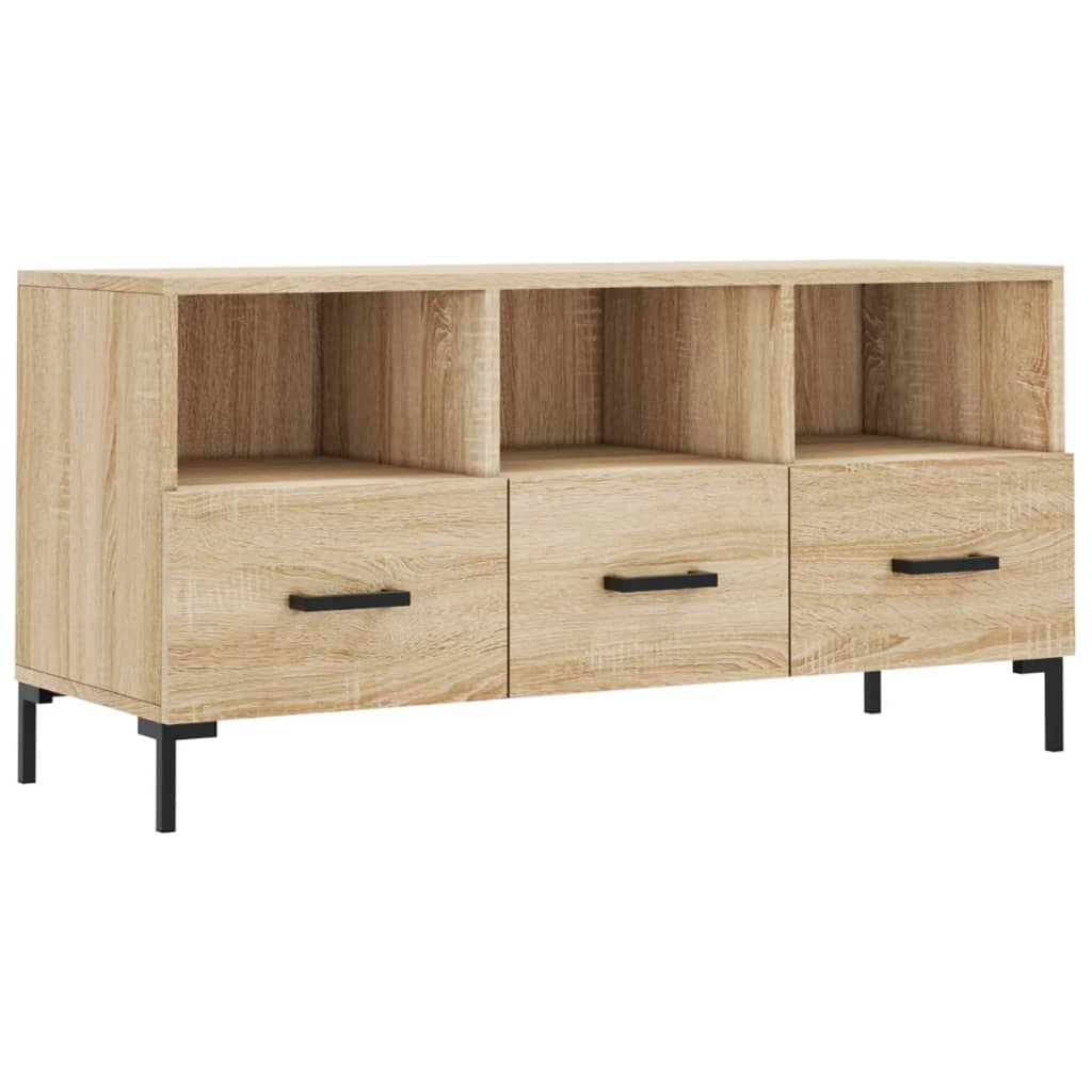 Tv-meubel 102x36x50 cm bewerkt hout sonoma eikenkleurig is nu te koop bij PeponiXL, paradijselijk wonen!