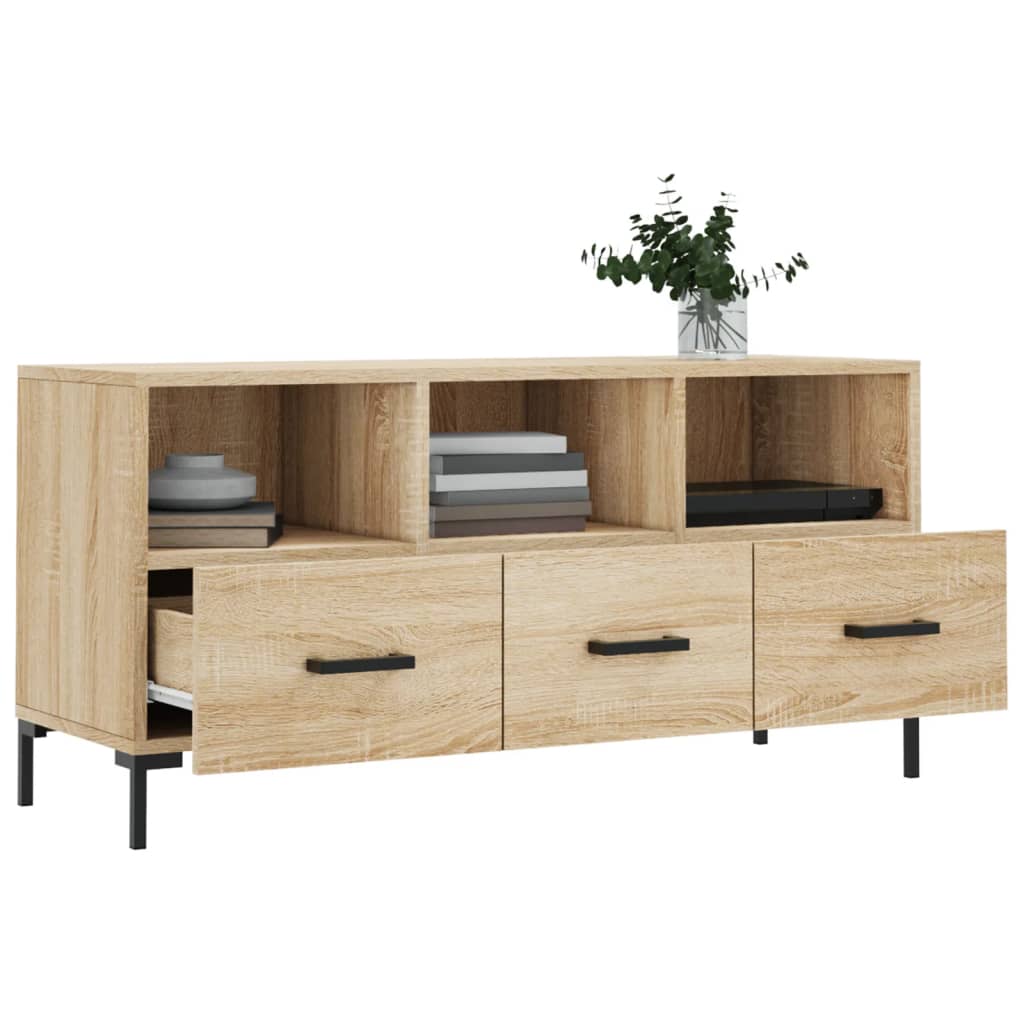 Tv-meubel 102x36x50 cm bewerkt hout sonoma eikenkleurig is nu te koop bij PeponiXL, paradijselijk wonen!