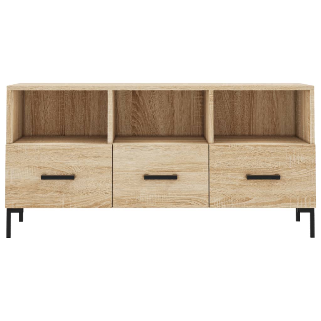 Tv-meubel 102x36x50 cm bewerkt hout sonoma eikenkleurig is nu te koop bij PeponiXL, paradijselijk wonen!