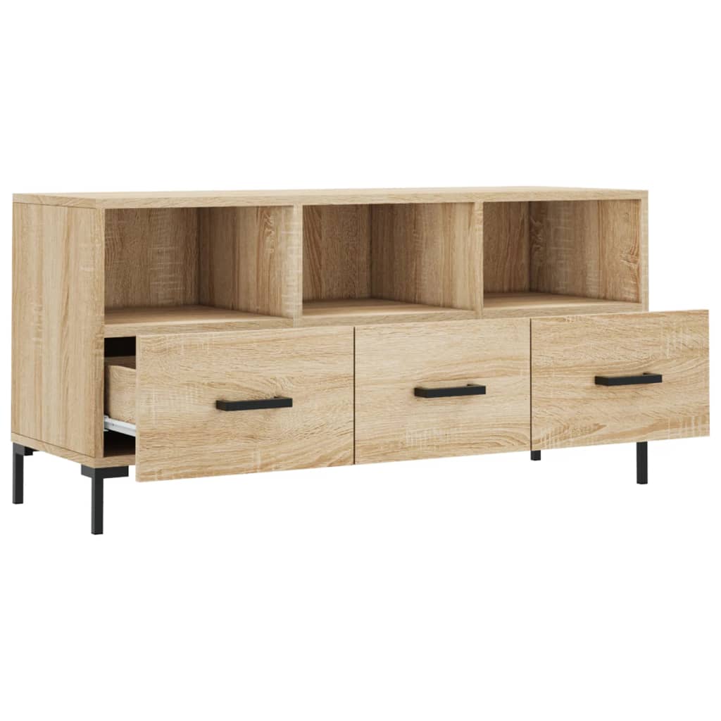 Tv-meubel 102x36x50 cm bewerkt hout sonoma eikenkleurig is nu te koop bij PeponiXL, paradijselijk wonen!