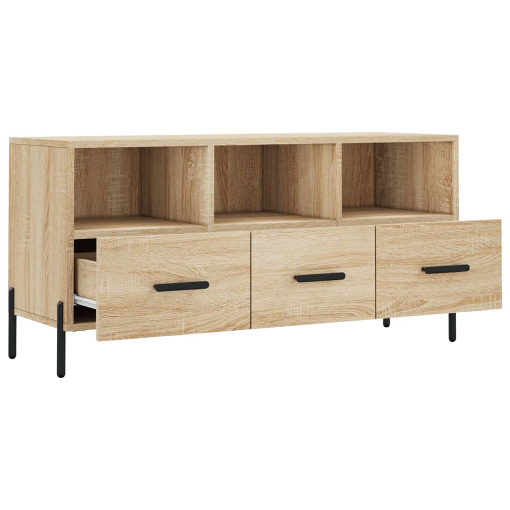 Tv-meubel 102x36x50 cm bewerkt hout sonoma eikenkleurig is nu te koop bij PeponiXL, paradijselijk wonen!