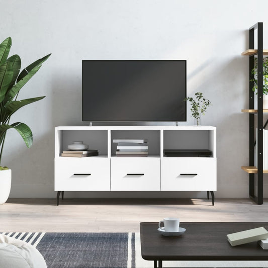 Tv-meubel 102x36x50 cm bewerkt hout wit is nu te koop bij PeponiXL, paradijselijk wonen!