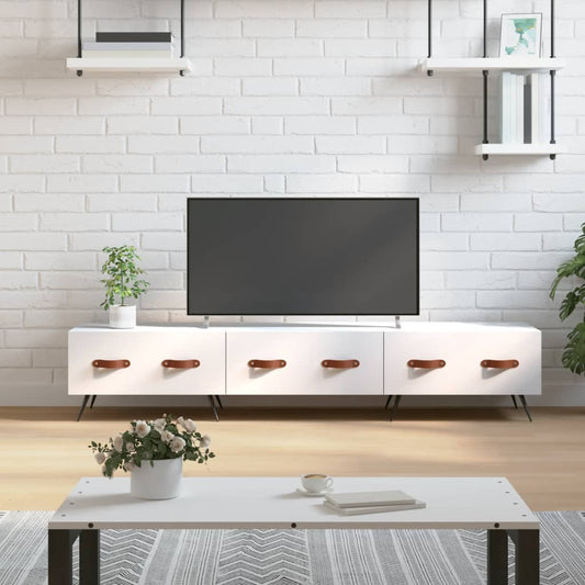 Tv-meubel 150x36x30 cm bewerkt hout wit is nu te koop bij PeponiXL, paradijselijk wonen!