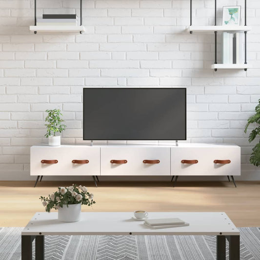 Tv-meubel 150x36x30 cm bewerkt hout hoogglans wit is nu te koop bij PeponiXL, paradijselijk wonen!