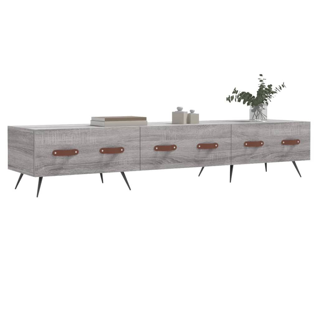 Tv-meubel 150x36x30 cm bewerkt hout grijs sonoma eikenkleurig is nu te koop bij PeponiXL, paradijselijk wonen!