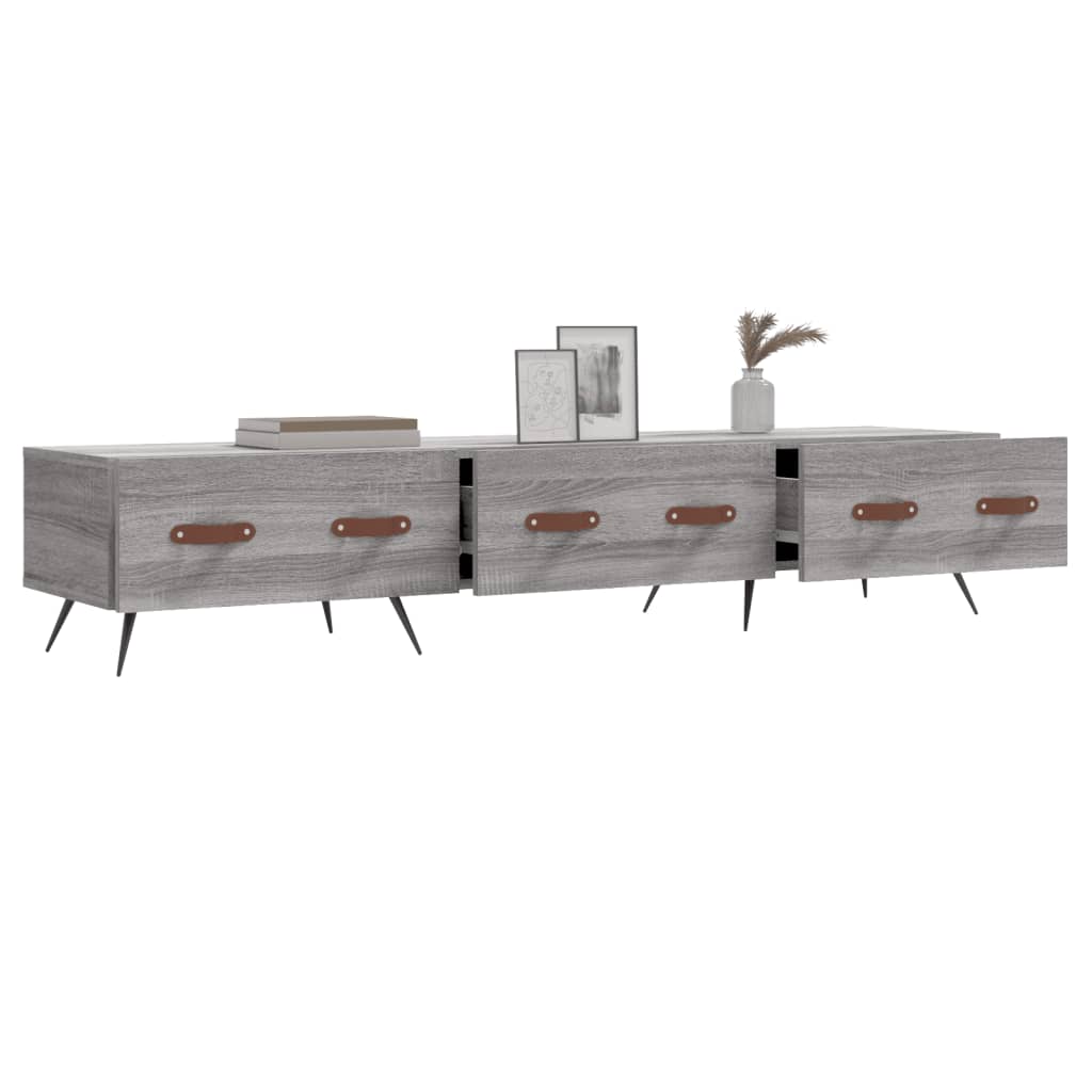 Tv-meubel 150x36x30 cm bewerkt hout grijs sonoma eikenkleurig is nu te koop bij PeponiXL, paradijselijk wonen!