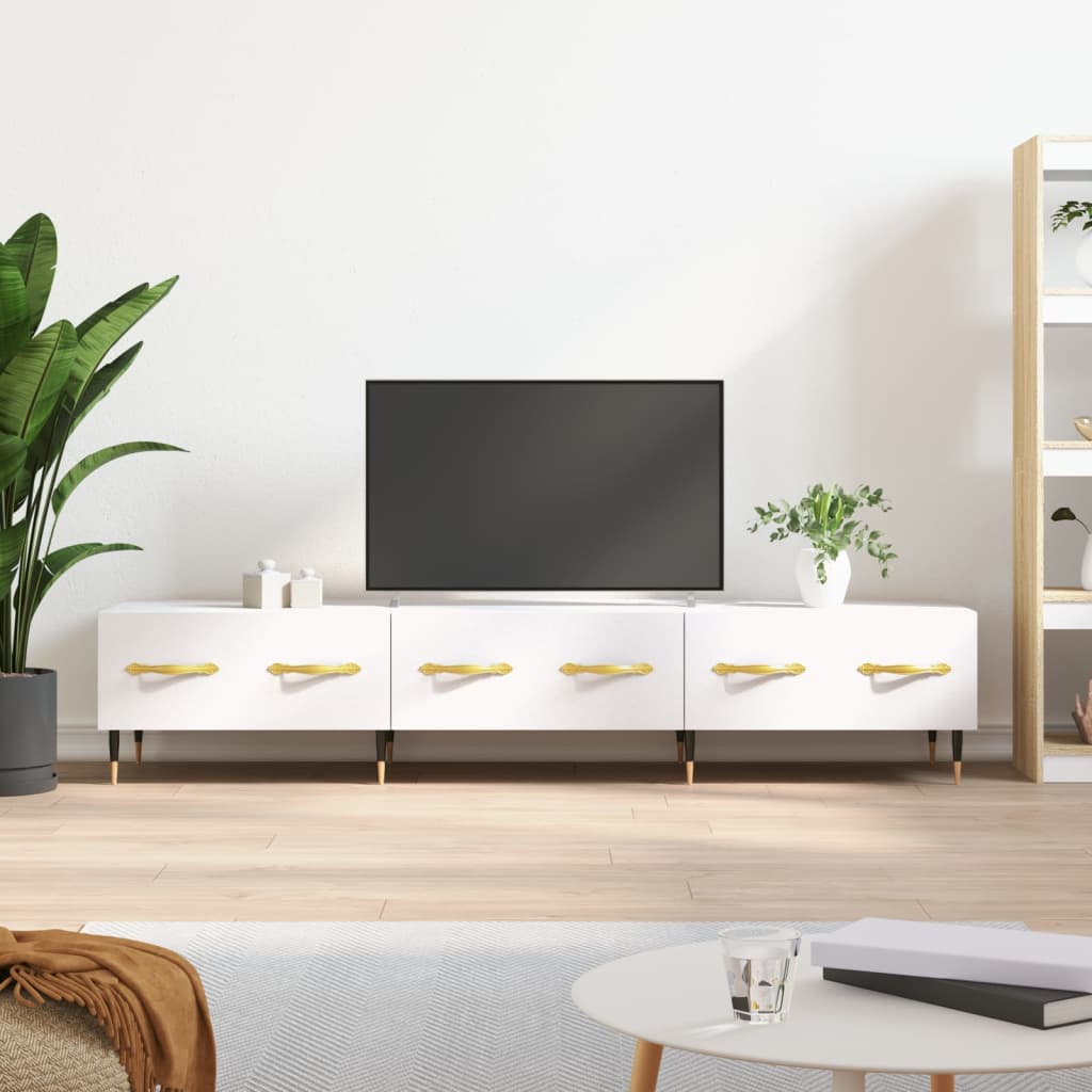 Tv-meubel 150x36x30 cm bewerkt hout wit is nu te koop bij PeponiXL, paradijselijk wonen!