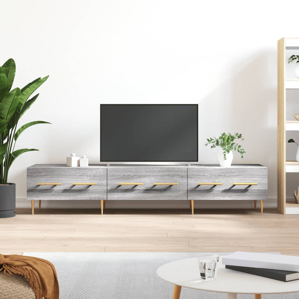 Tv-meubel 150x36x30 cm bewerkt hout grijs sonoma eikenkleurig is nu te koop bij PeponiXL, paradijselijk wonen!