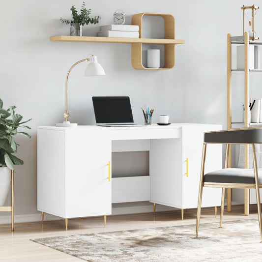 Bureau 140x50x75 cm bewerkt hout wit is nu te koop bij PeponiXL, paradijselijk wonen!