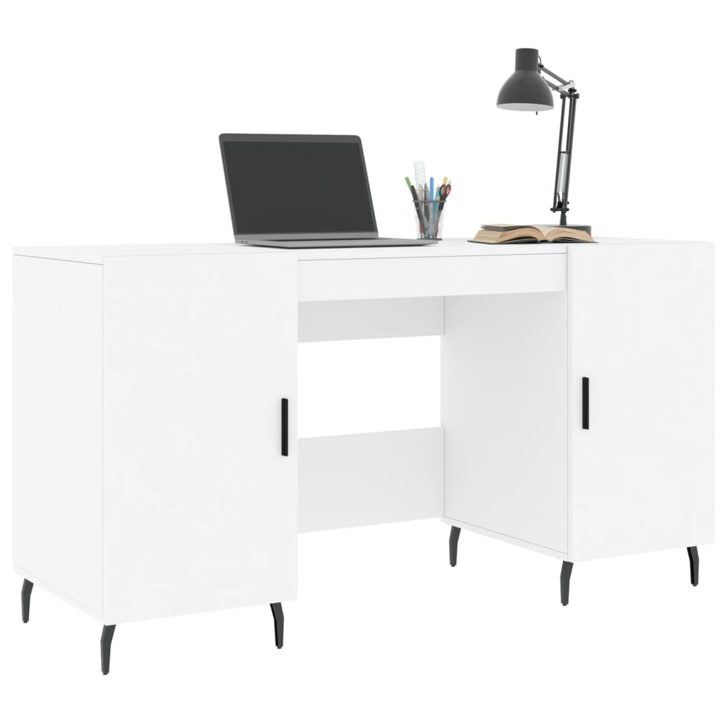 Bureau 140x50x75 cm bewerkt hout wit is nu te koop bij PeponiXL, paradijselijk wonen!