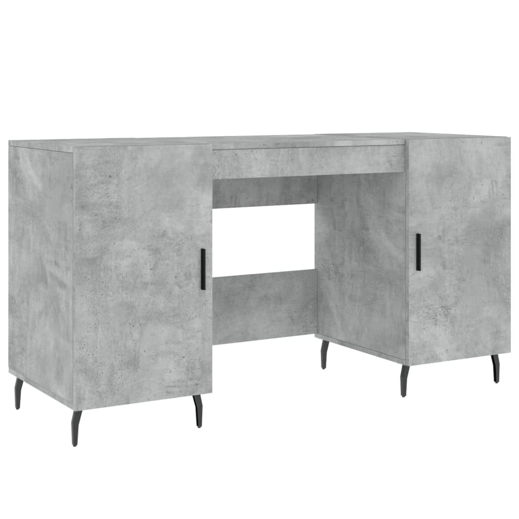 Bureau 140x50x75 cm bewerkt hout betongrijs is nu te koop bij PeponiXL, paradijselijk wonen!