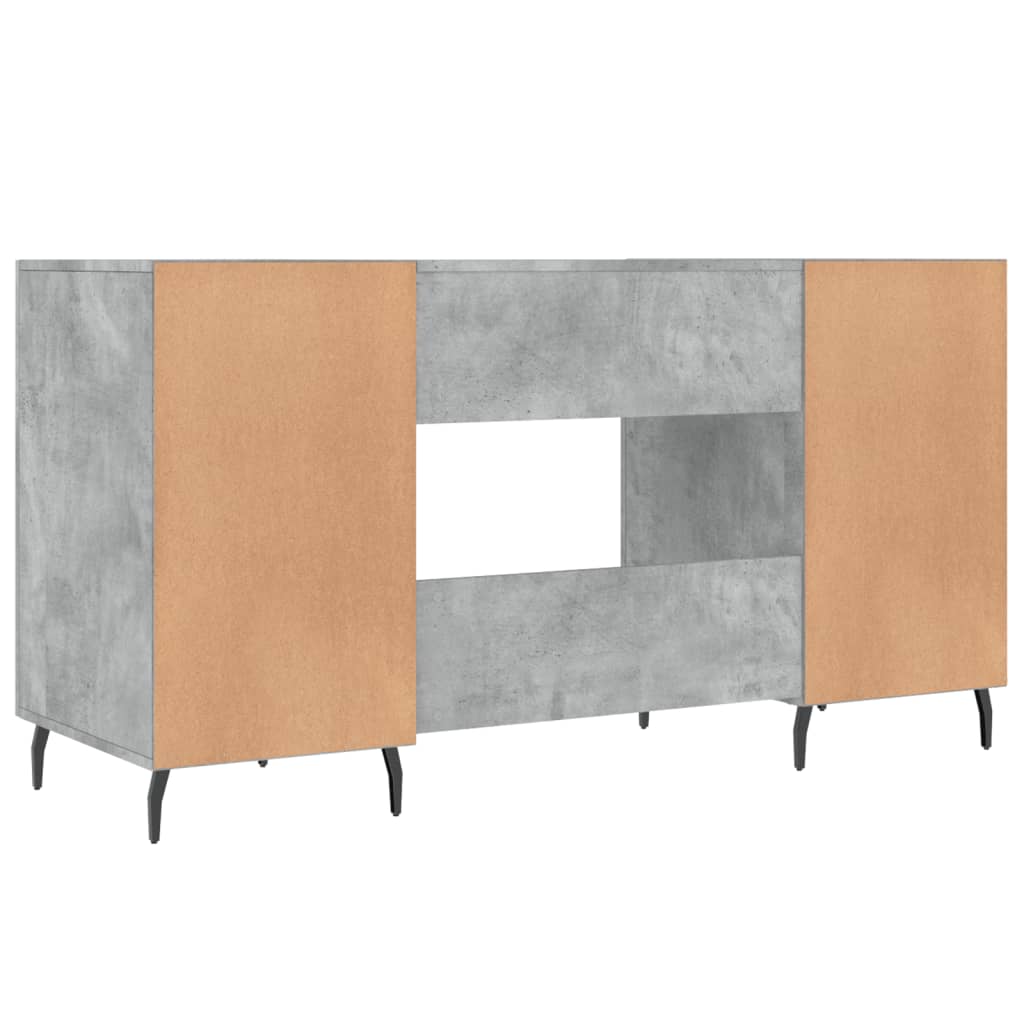Bureau 140x50x75 cm bewerkt hout betongrijs is nu te koop bij PeponiXL, paradijselijk wonen!