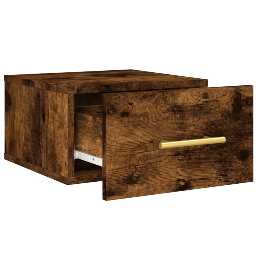 Nachtkastjes 2 st wandgemonteerd 35x35x20 cm gerookt eikenkleur is nu te koop bij PeponiXL, paradijselijk wonen!
