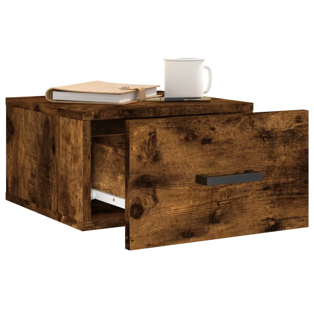 Nachtkastjes 2 st wandgemonteerd 35x35x20 cm gerookt eikenkleur is nu te koop bij PeponiXL, paradijselijk wonen!