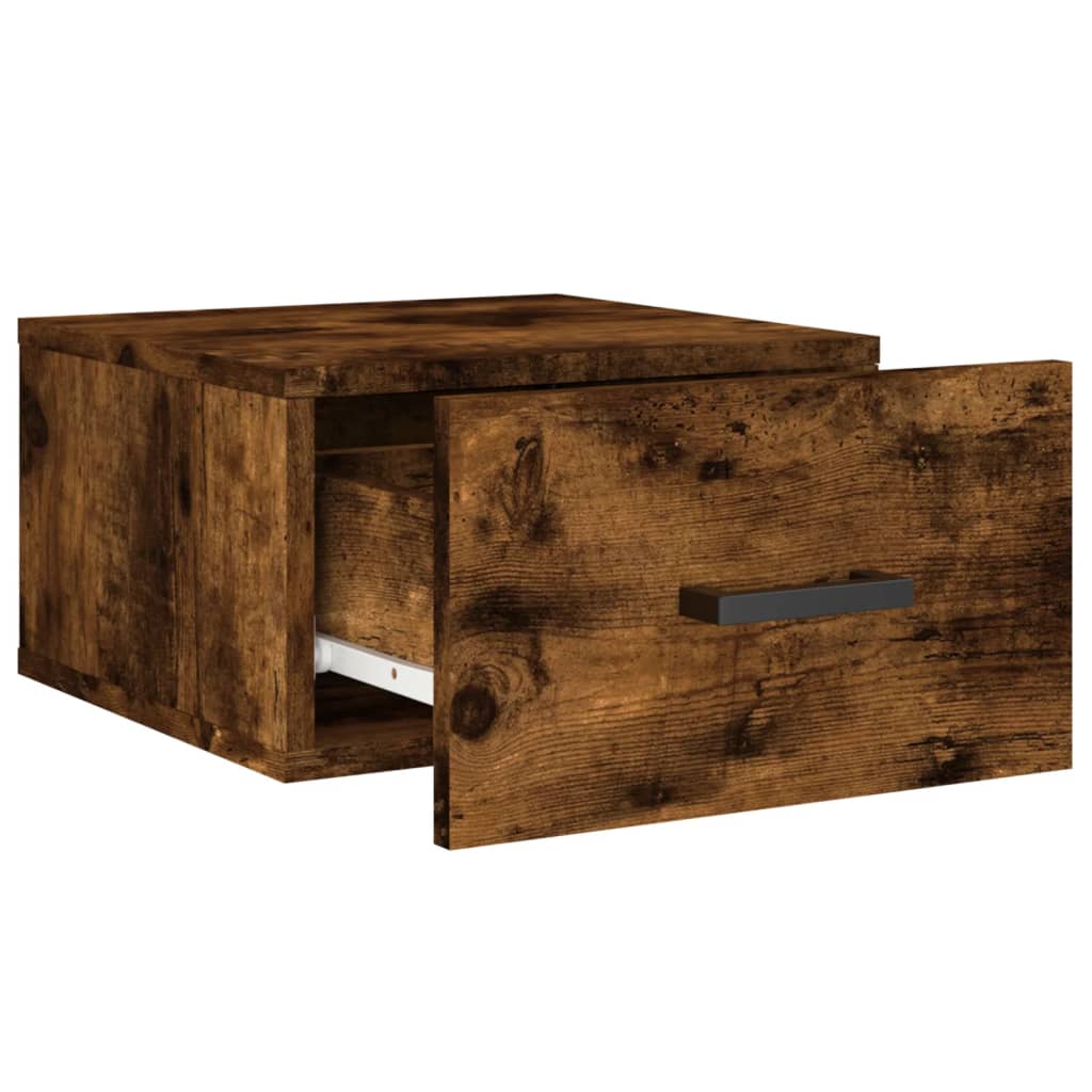Nachtkastjes 2 st wandgemonteerd 35x35x20 cm gerookt eikenkleur is nu te koop bij PeponiXL, paradijselijk wonen!
