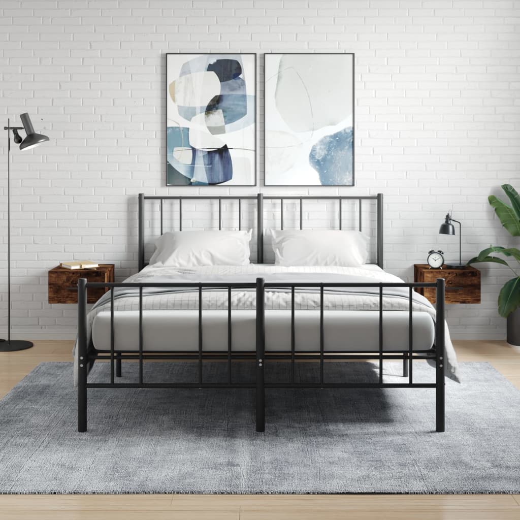 Nachtkastjes 2 st wandgemonteerd 35x35x20 cm gerookt eikenkleur is nu te koop bij PeponiXL, paradijselijk wonen!
