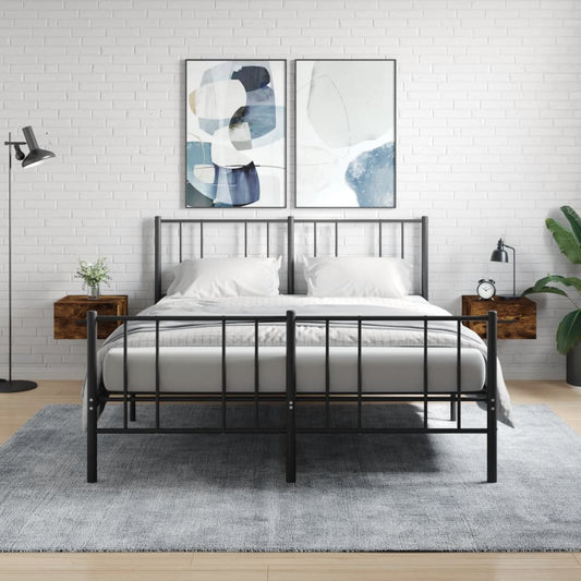 Nachtkastjes 2 st wandgemonteerd 35x35x20 cm gerookt eikenkleur is nu te koop bij PeponiXL, paradijselijk wonen!