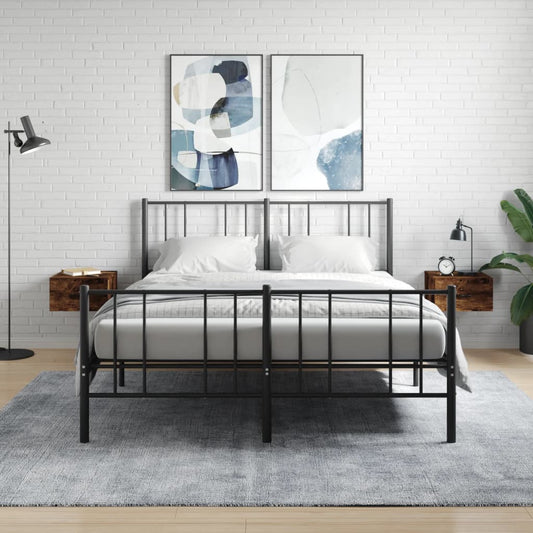Nachtkastjes 2 st wandgemonteerd 35x35x20 cm gerookt eikenkleur is nu te koop bij PeponiXL, paradijselijk wonen!