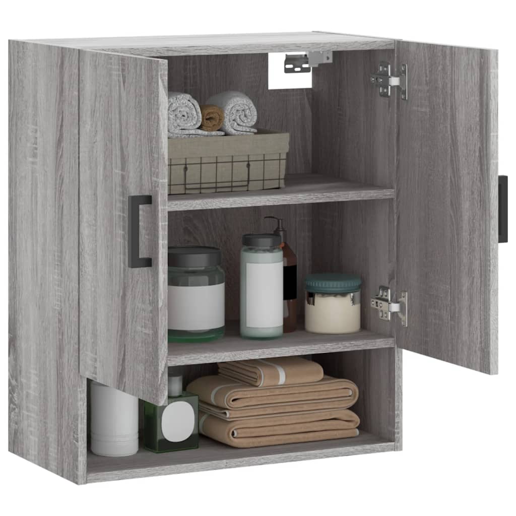 Wandkast 60x31x70 cm bewerkt hout grijs sonoma eikenkleurig is nu te koop bij PeponiXL, paradijselijk wonen!