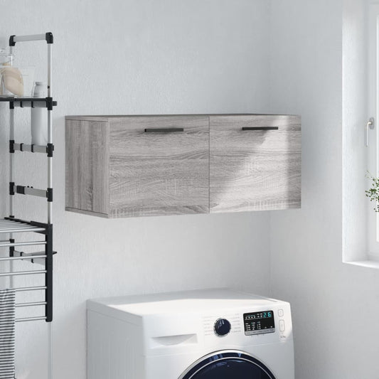 Wandkast 80x36,5x35 cm bewerkt hout grijs sonoma eikenkleurig is nu te koop bij PeponiXL, paradijselijk wonen!