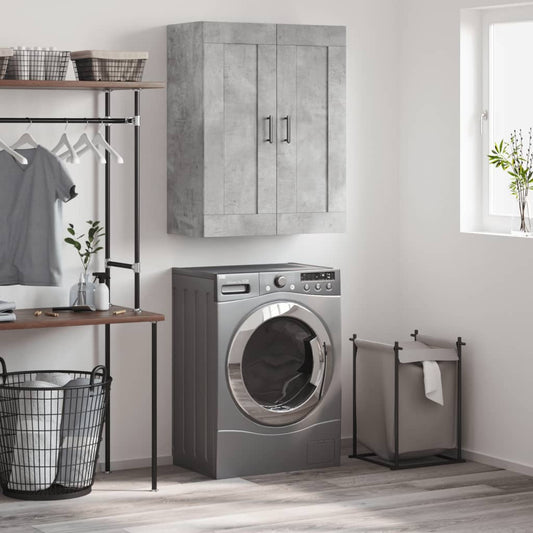 Wandkast 69,5x34x90 cm bewerkt hout betongrijs is nu te koop bij PeponiXL, paradijselijk wonen!